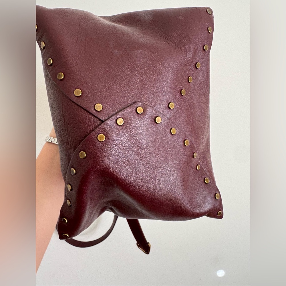Isabel Marant Burgundy Studded Leather Bag - Picture 4 of 10